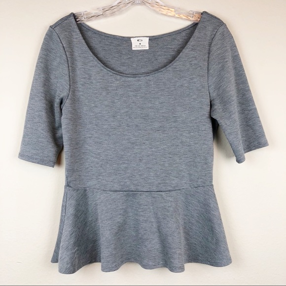 Anthropologie Tops - Pins & Needles Gray Peplum Office Top A280